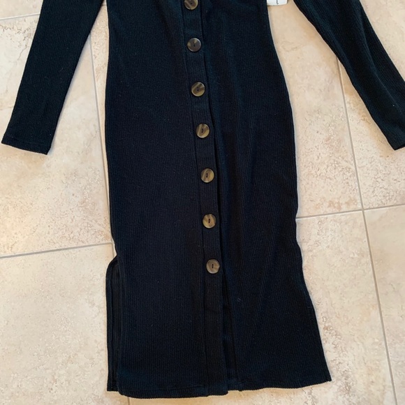 NWT Heart & Hips button blk sweater dress cardigan - Picture 5 of 16